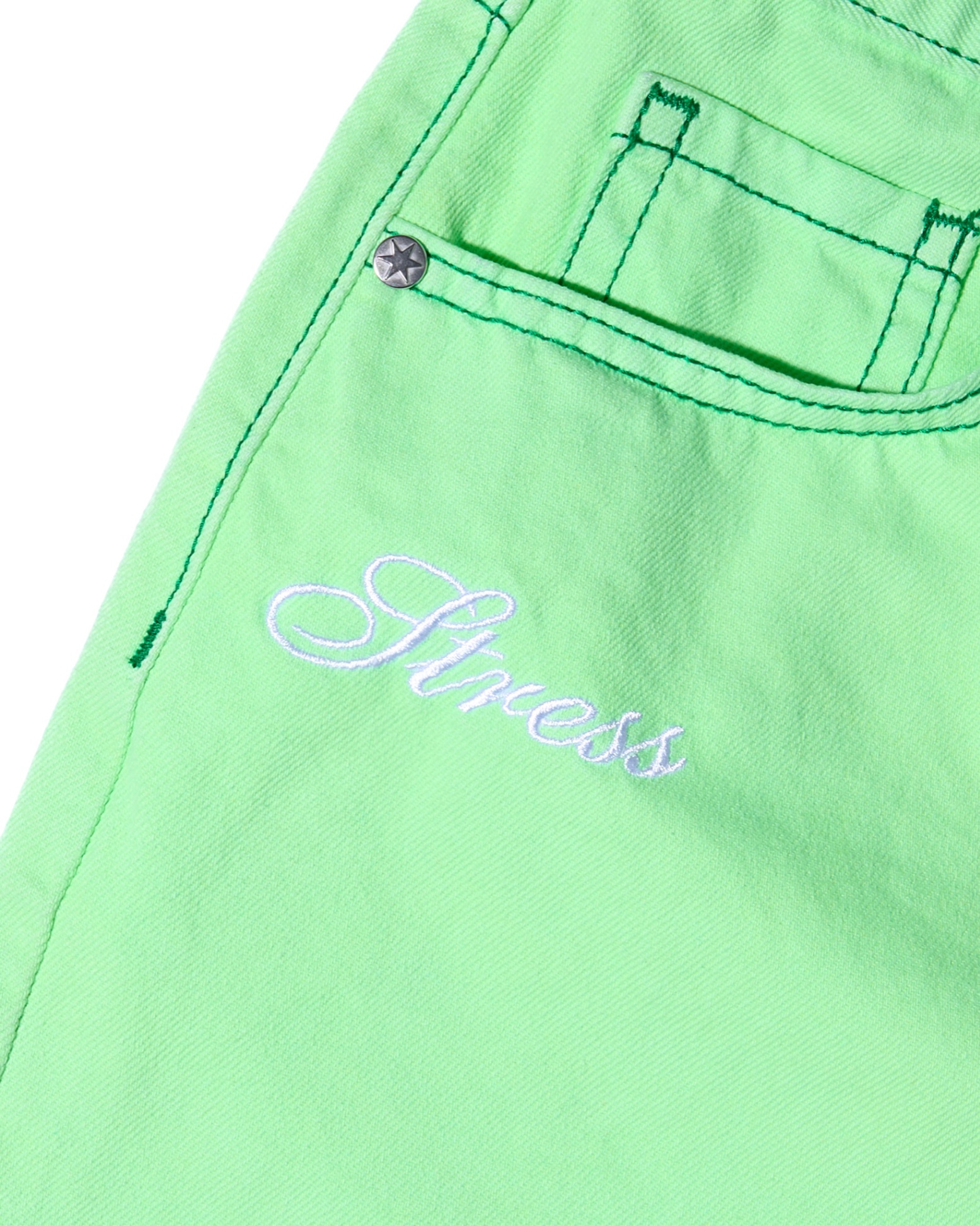 SS24 DENIM SHORTS - GREEN