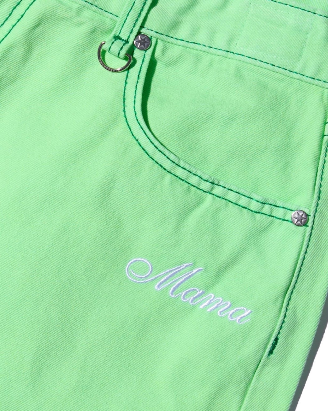 SS24 DENIM SHORTS - GREEN