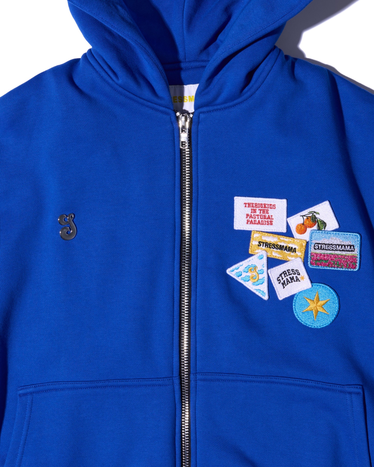 SS24 PATCH ZIP HOODIE - BLUE