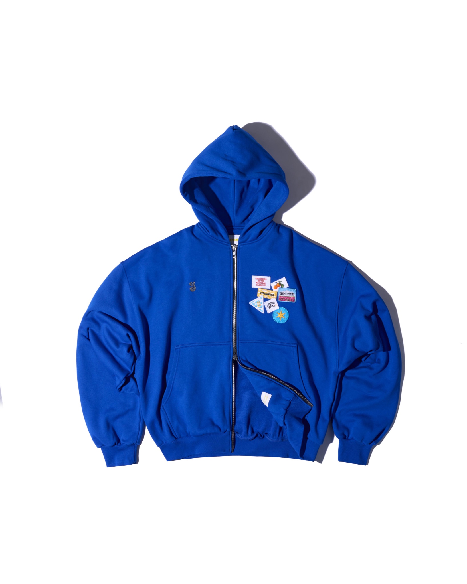 SS24 PATCH ZIP HOODIE - BLUE