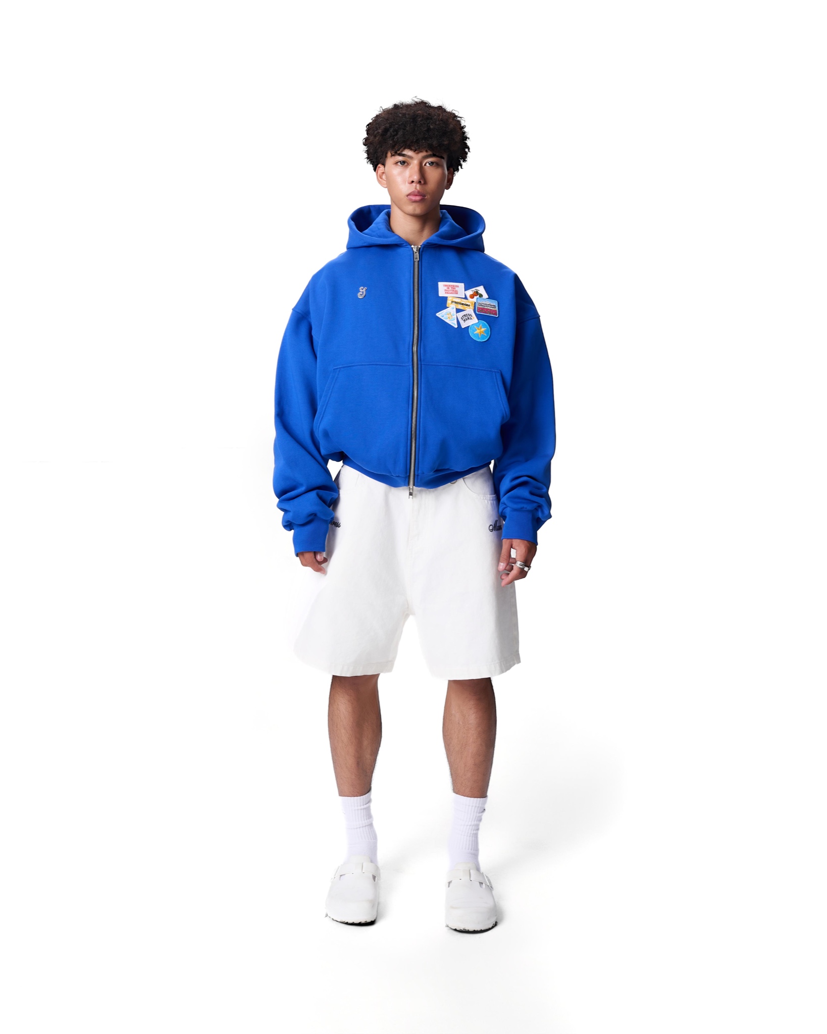 SS24 PATCH ZIP HOODIE - BLUE