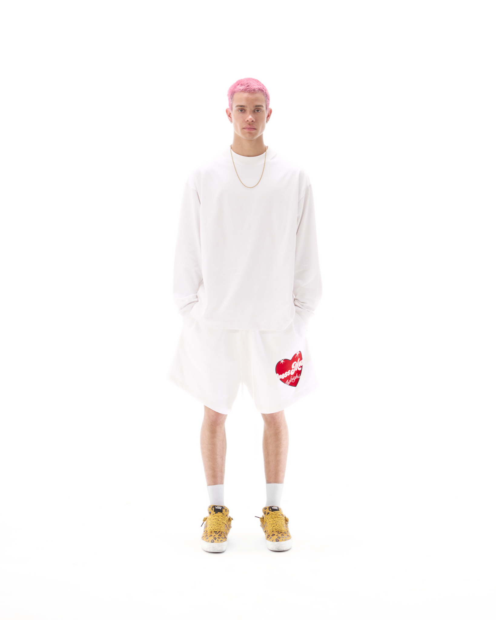 SUMMER24 HEART SHORTS - WHITE