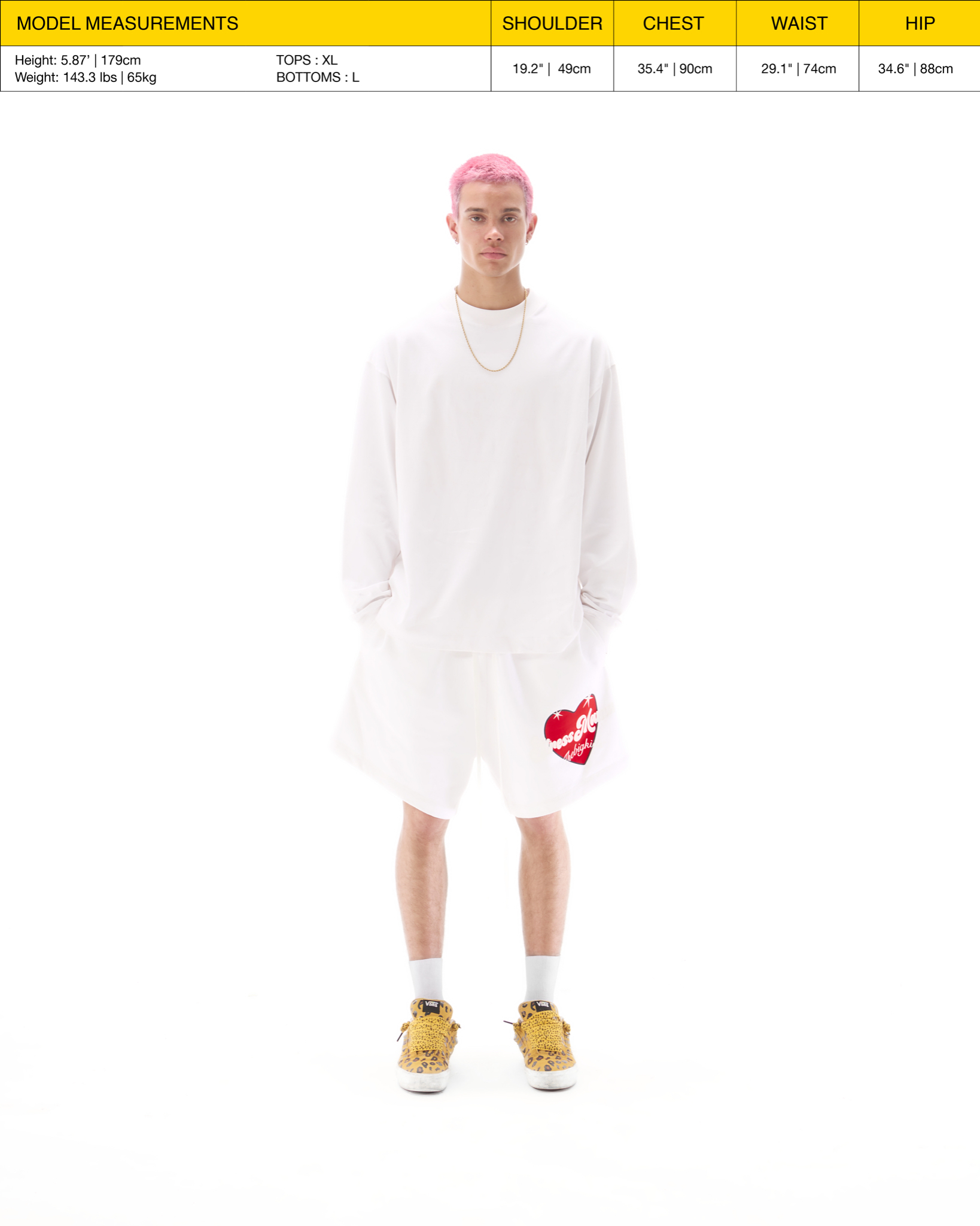 SUMMER24 HEART SHORTS - WHITE