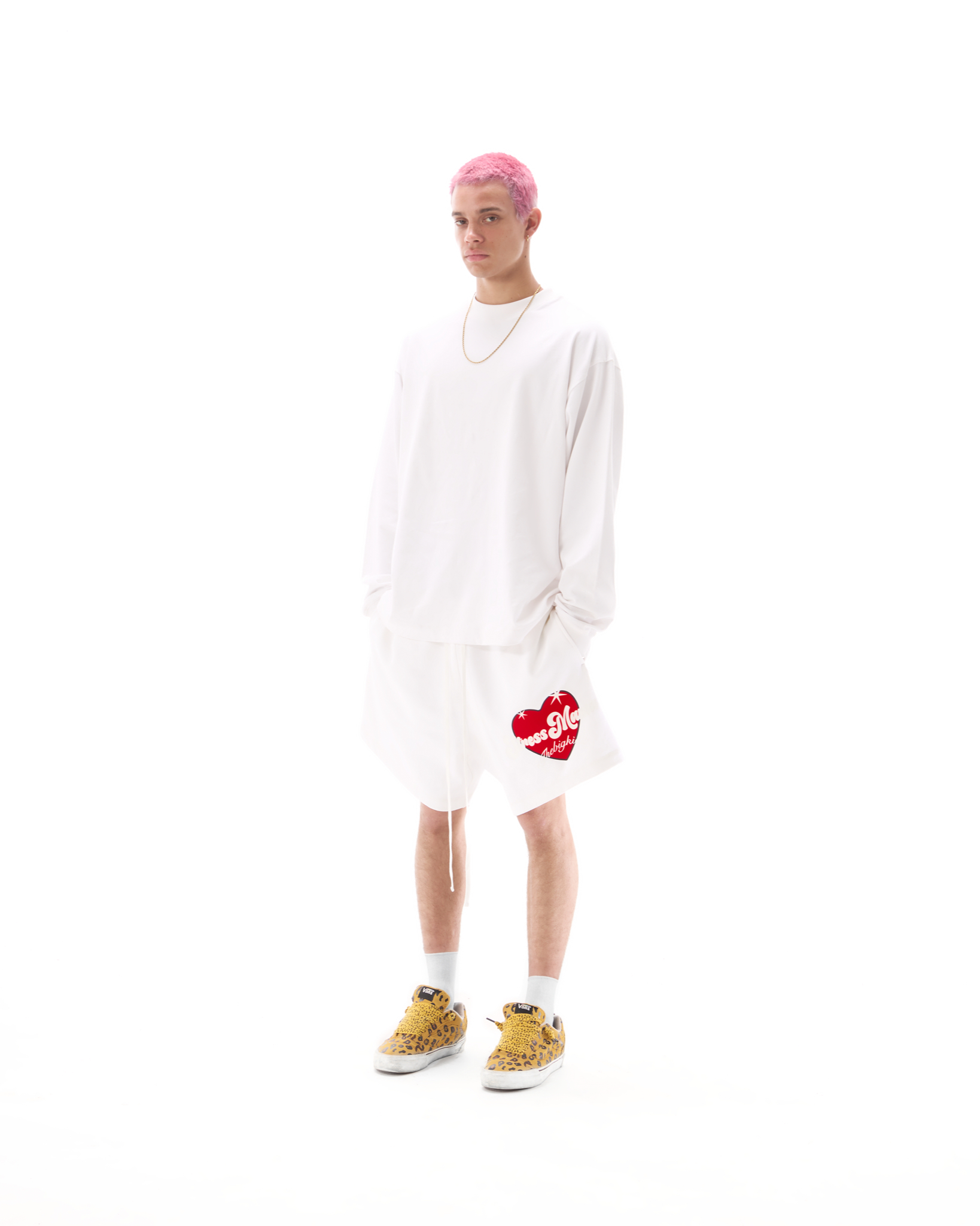 SUMMER24 HEART SHORTS - WHITE