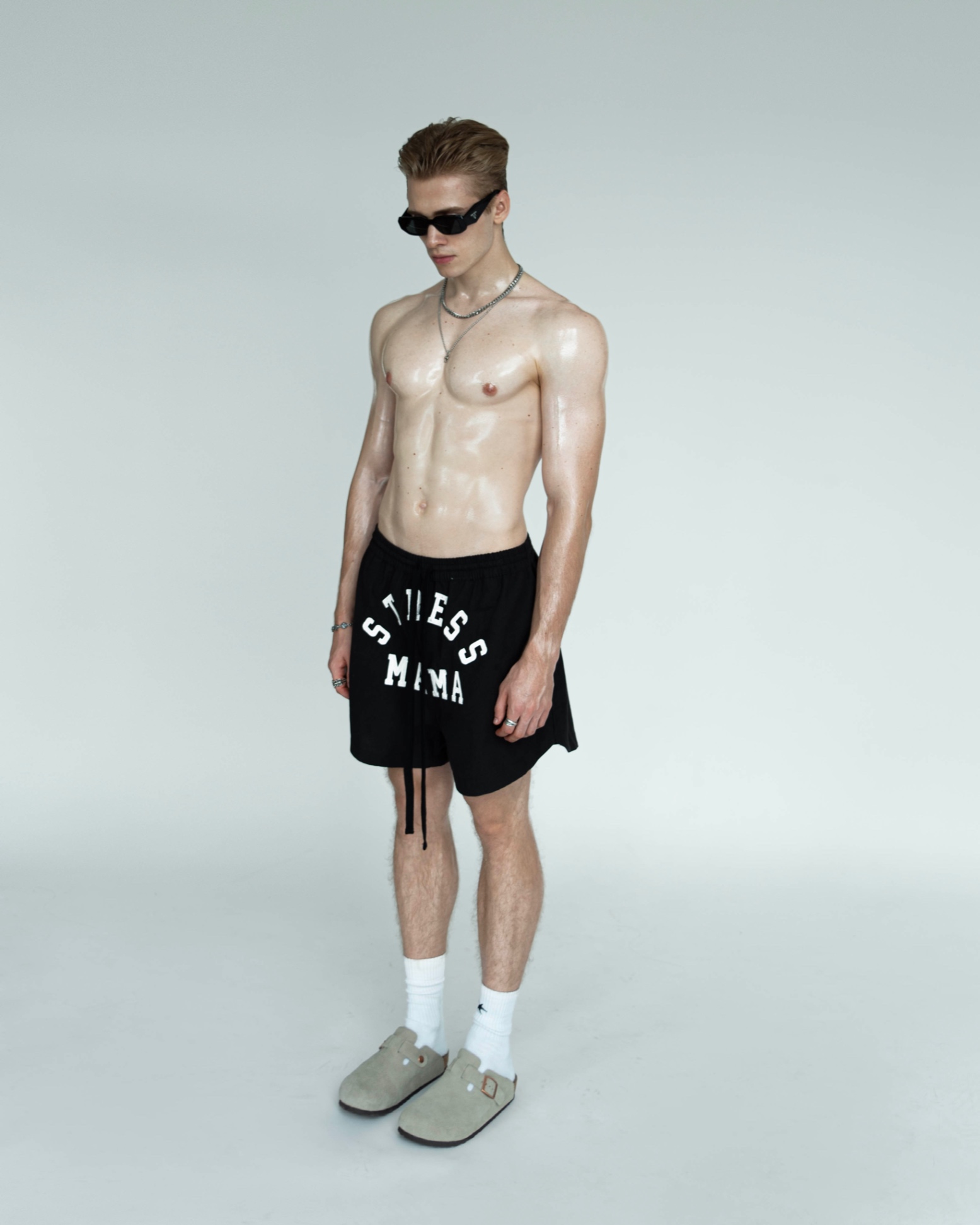 SUMMER24 RELAXED OXFORD SHORTS - BLACK