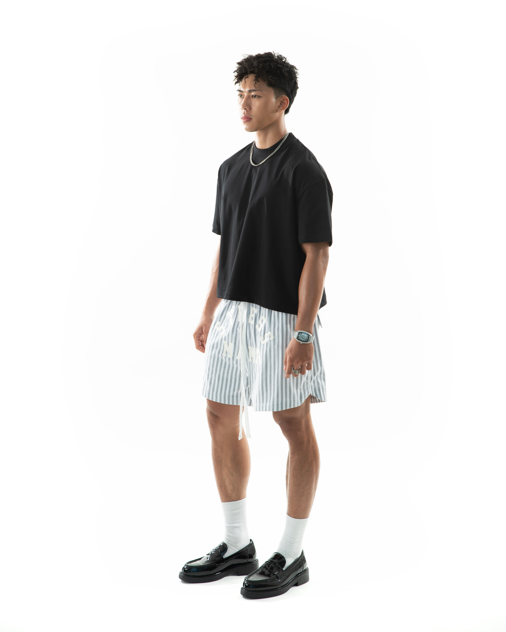 RESORT24 LEISURE SHORTS - BLACK STRIPE