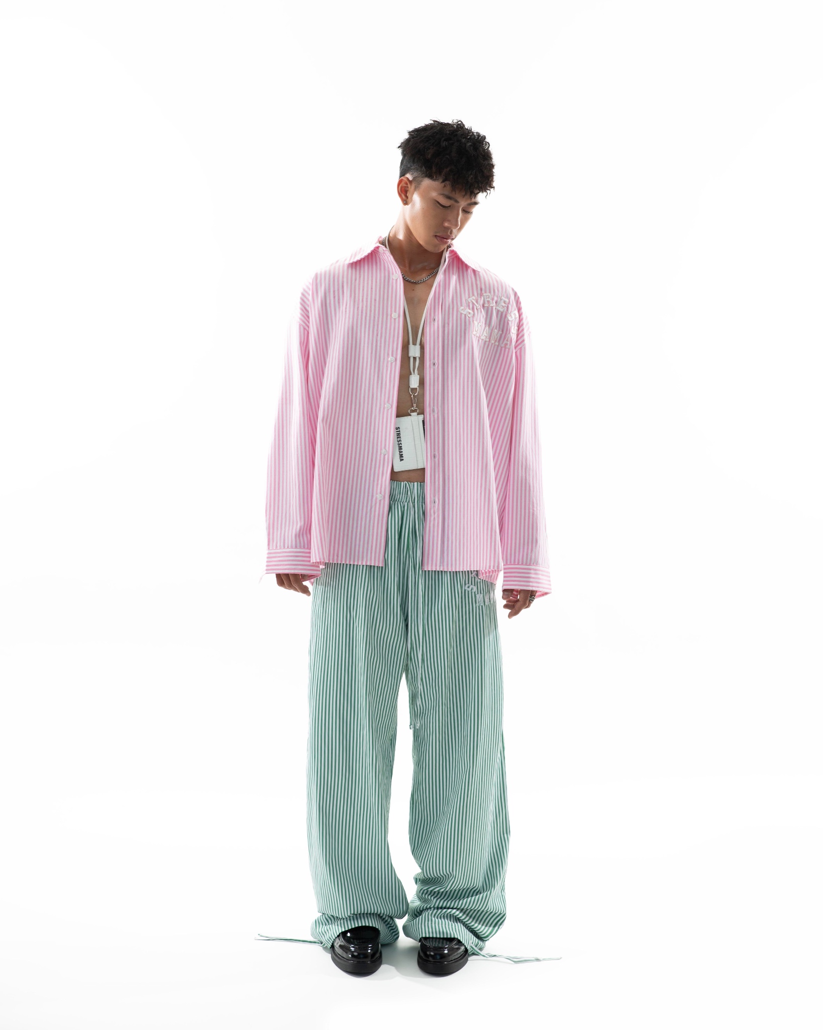 RESORT24 LEISURE LONG-SLEEVE SHIRT - PINK STRIPE