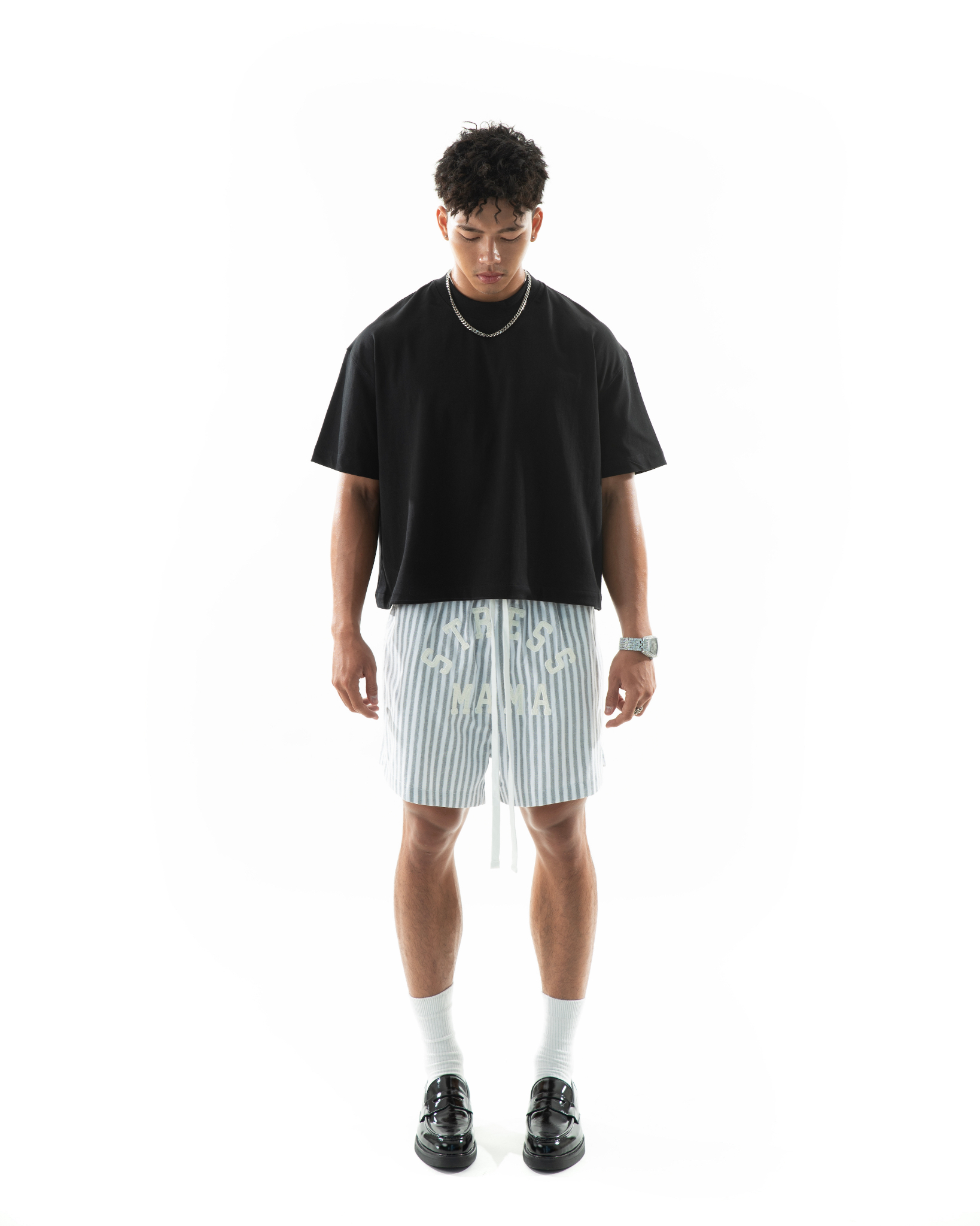 RESORT24 LEISURE SHORTS - BLACK STRIPE