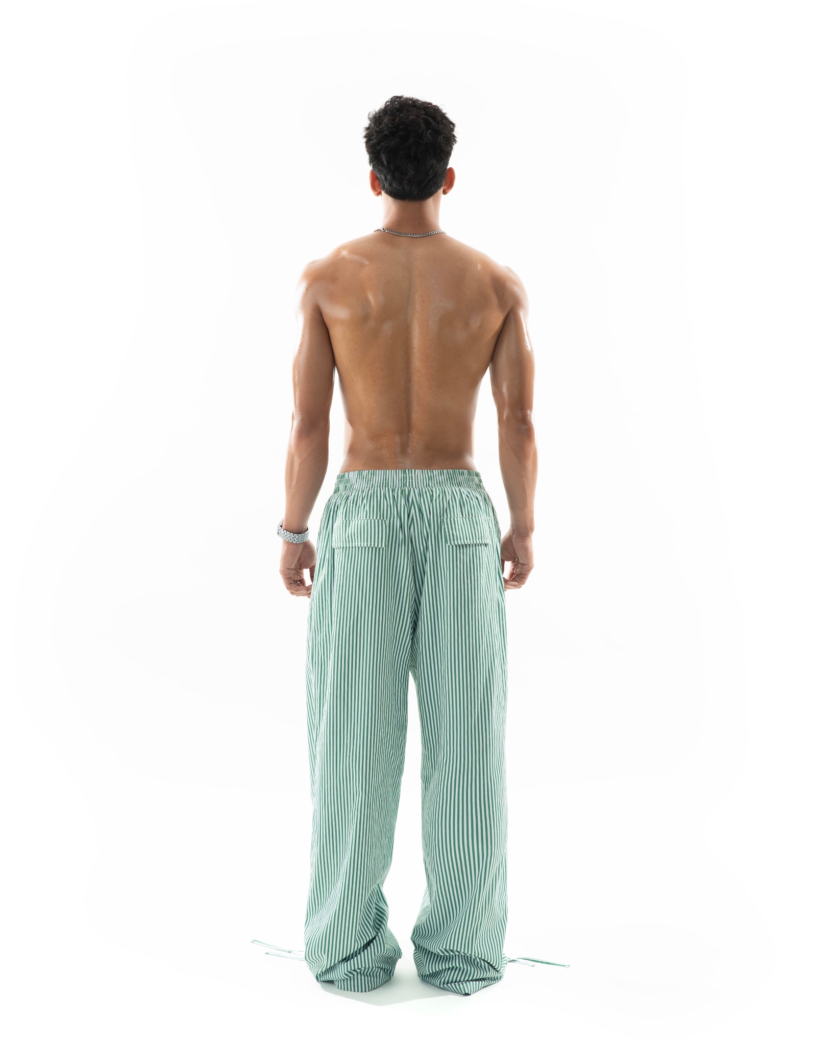 RESORT24 LEISURE PANTS - GREEN STRIPE