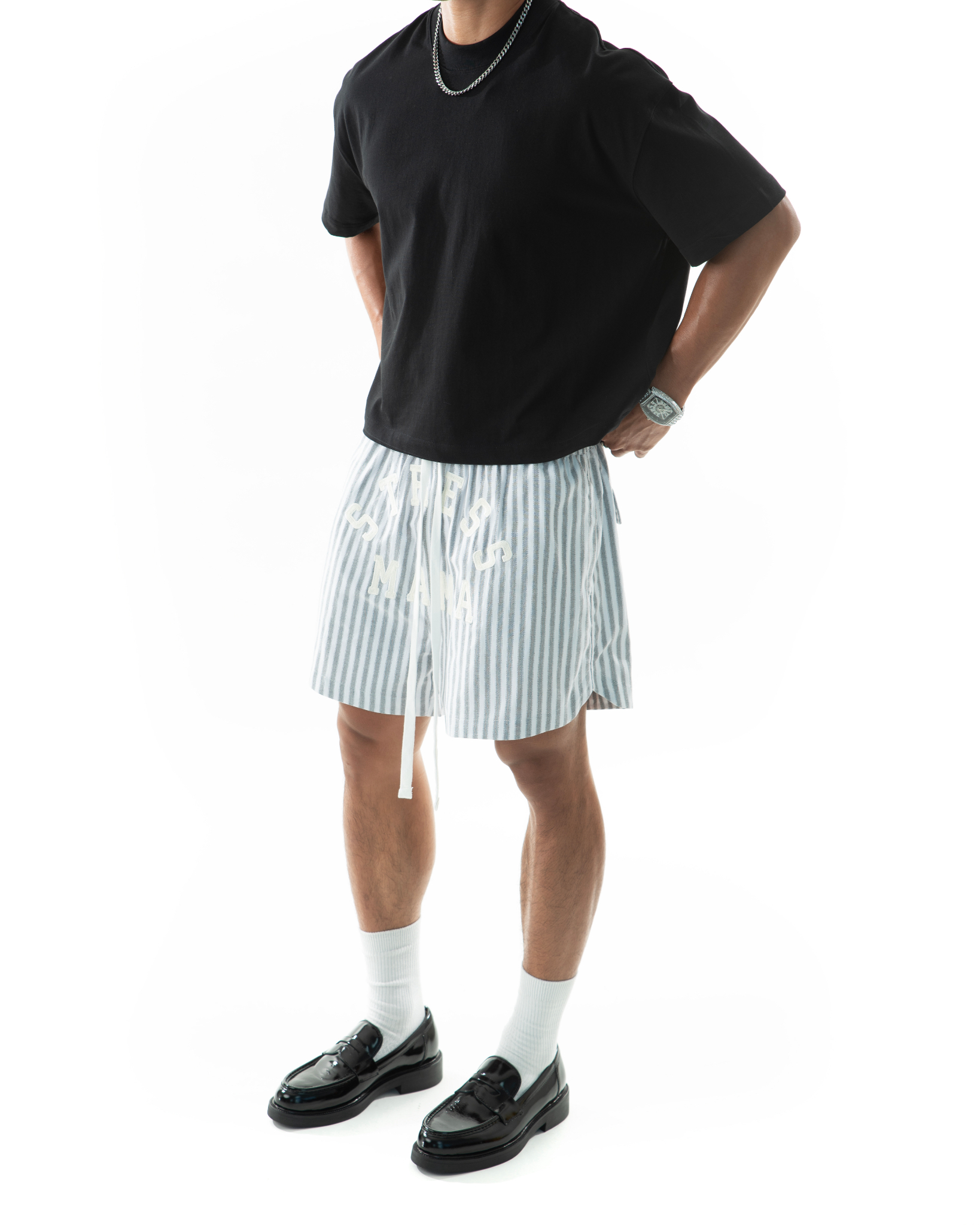 RESORT24 LEISURE SHORTS - BLACK STRIPE