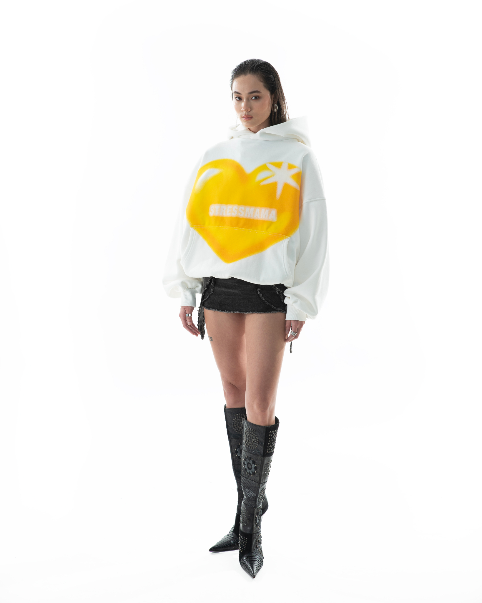 SUNLIT HEART HOODIE - WHITE