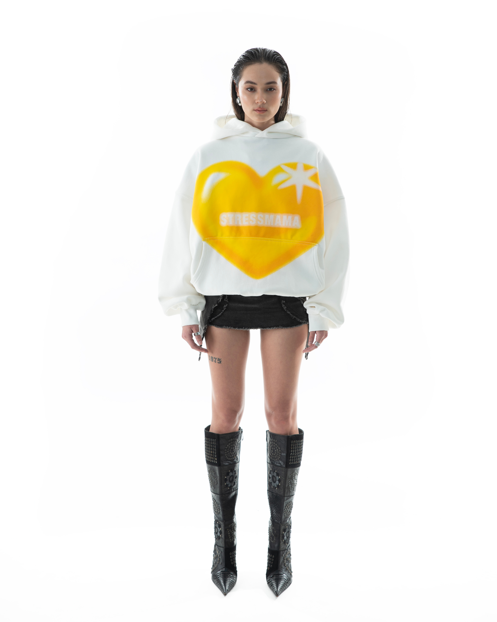 SUNLIT HEART HOODIE - WHITE