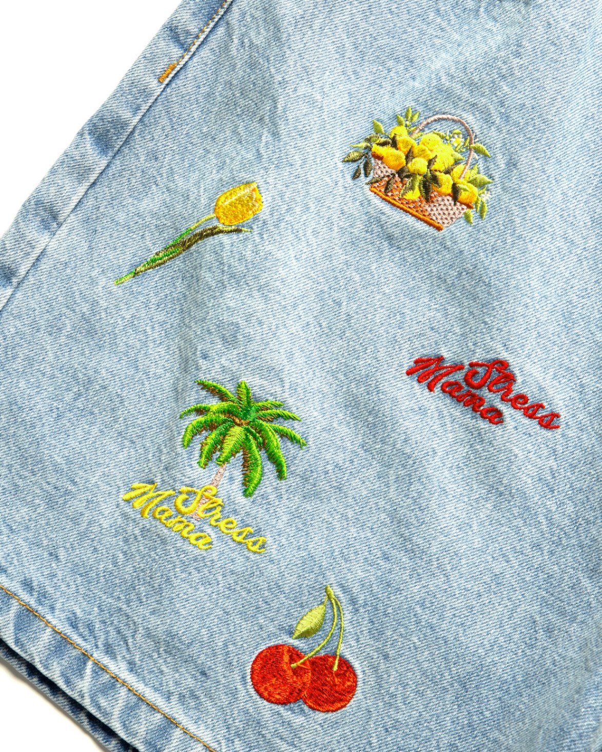 SSMA TROPICALISMO DENIM SHORTS - BLUE