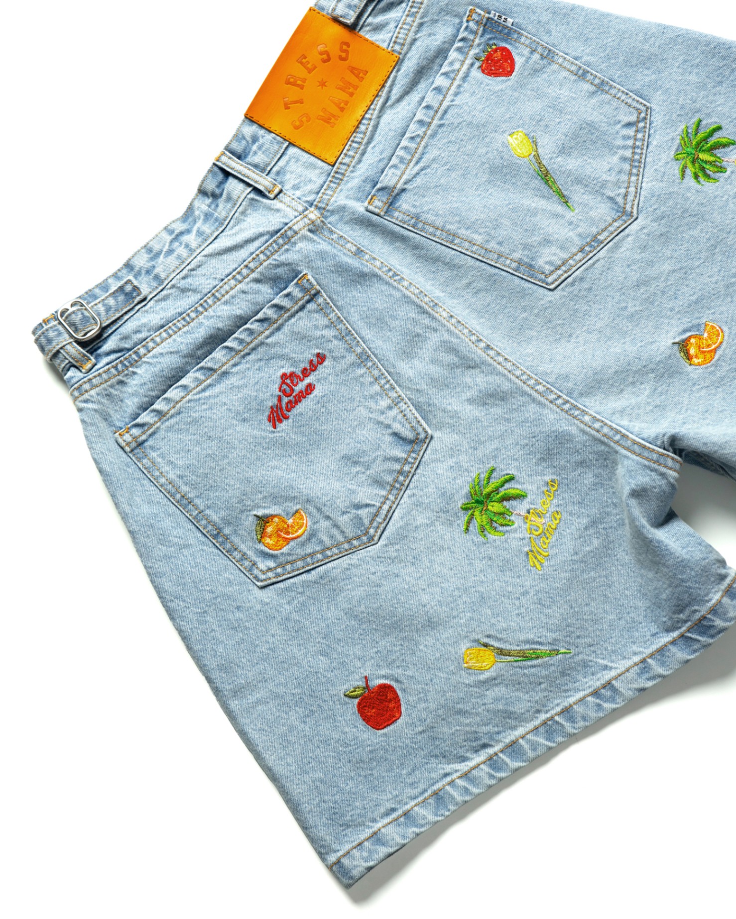 SSMA TROPICALISMO DENIM SHORTS - BLUE