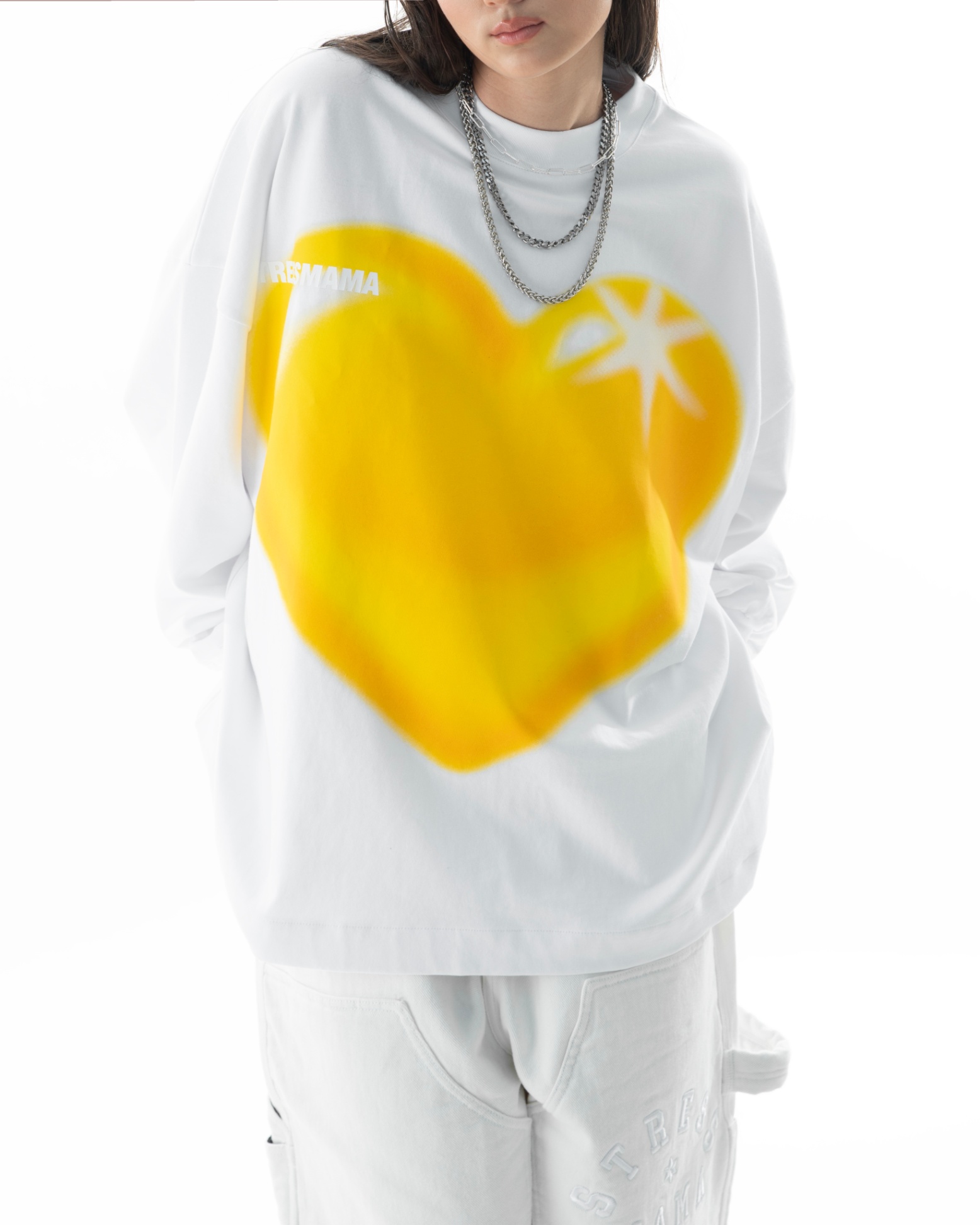 SUNLIT HEART LONGSLEEVE - WHITE