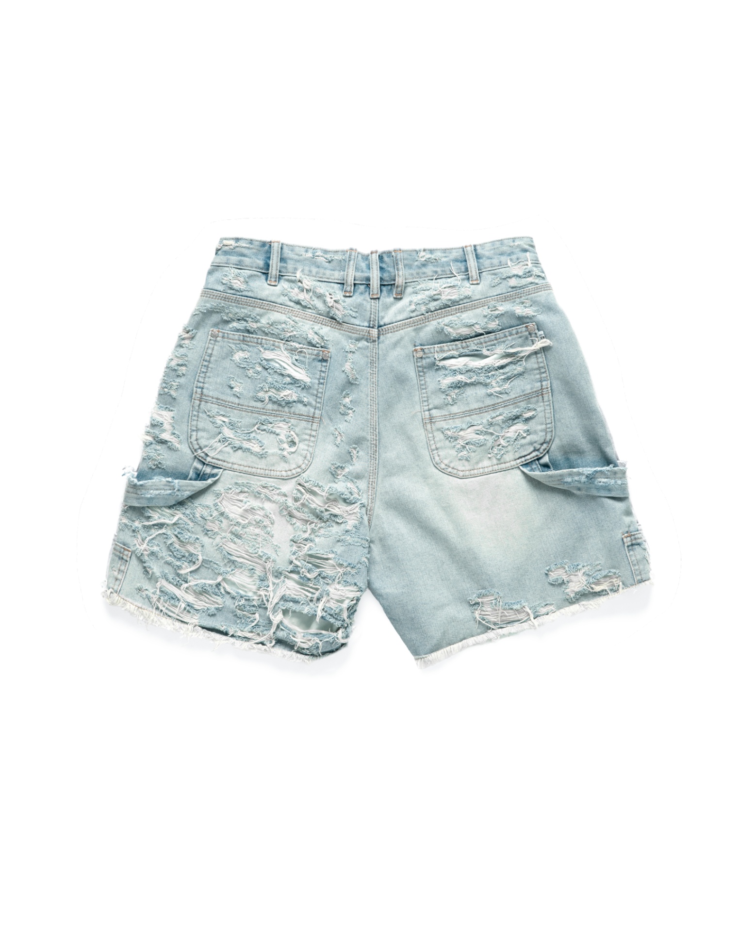 SSMA RIPPED DENIM SHORTS - BLUE