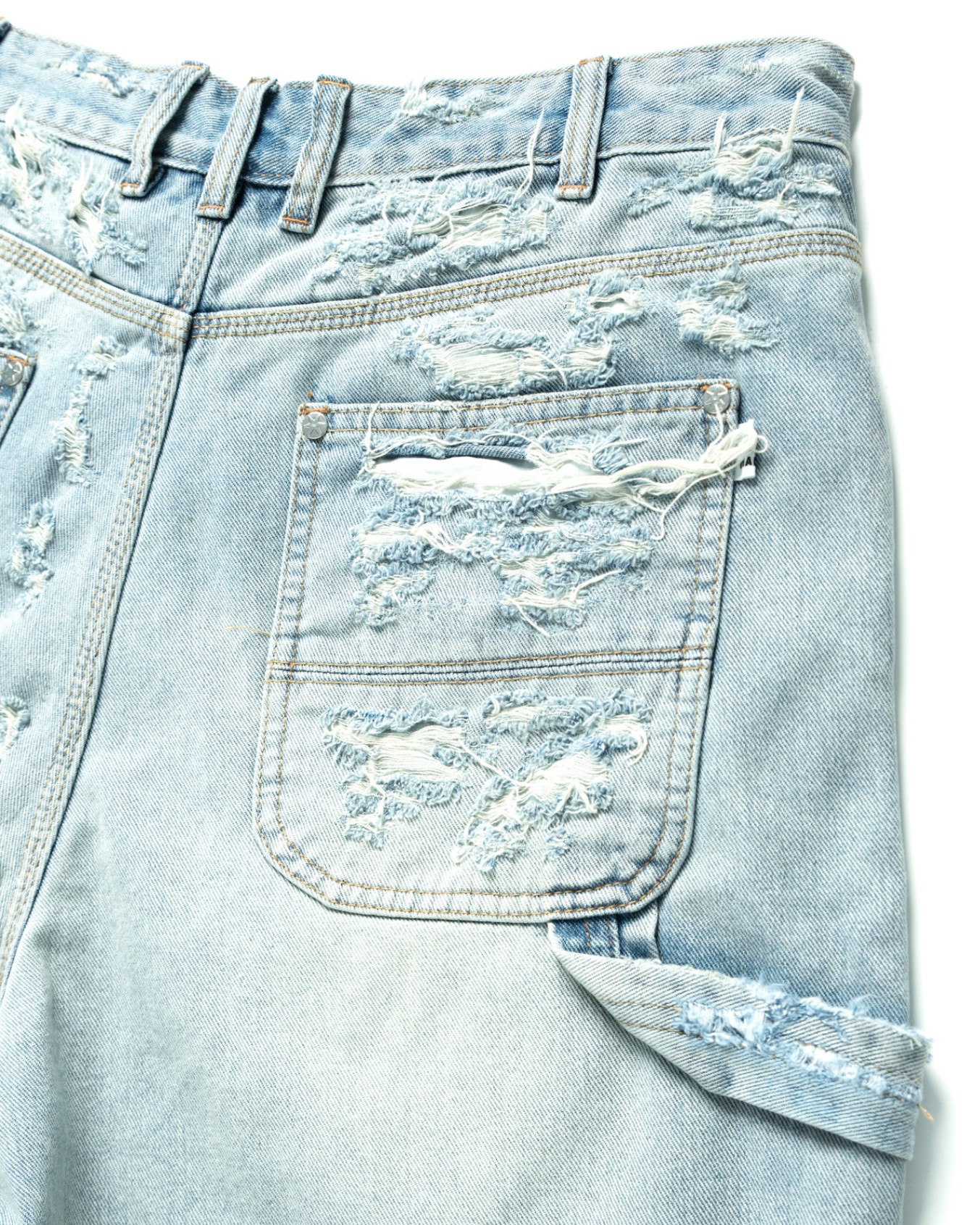 SSMA RIPPED DENIM SHORTS - BLUE