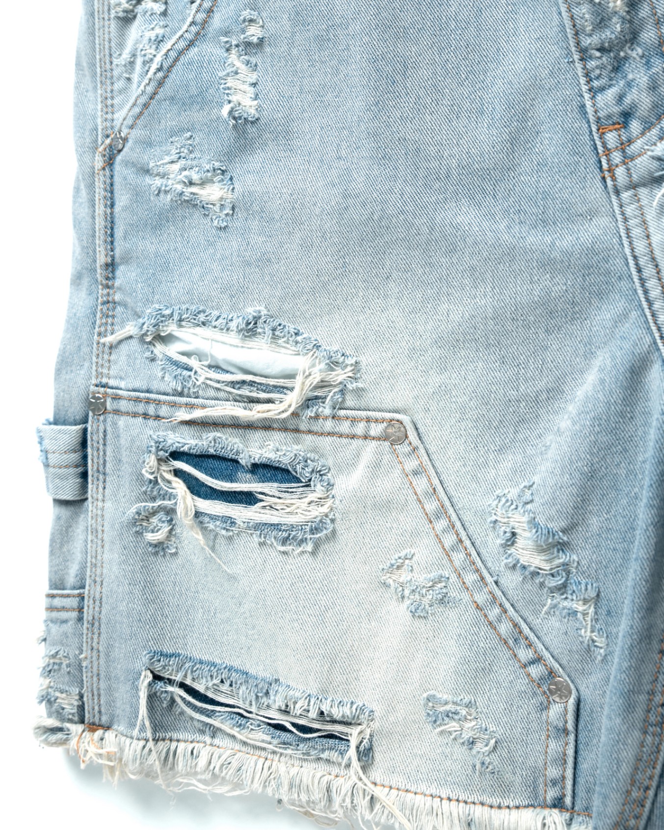 SSMA RIPPED DENIM SHORTS - BLUE