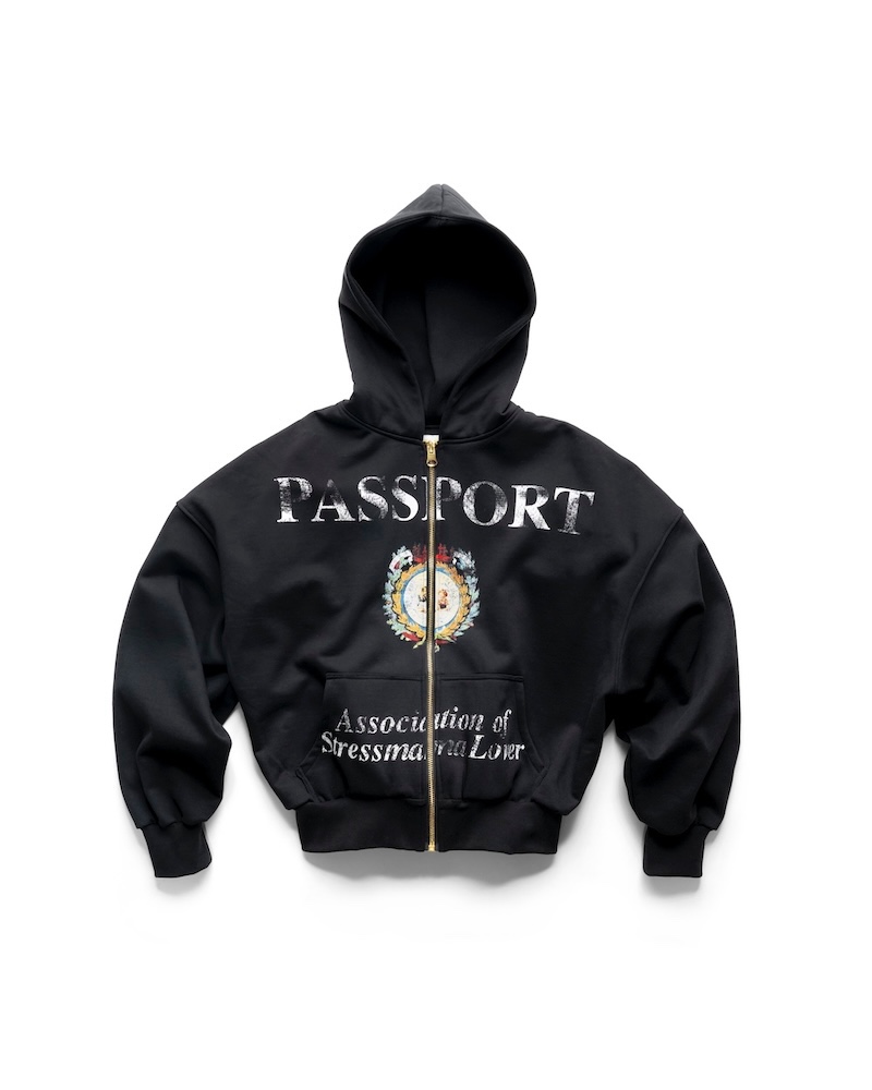 FW24 PASSPORT ZIP HOODIE - BLACK