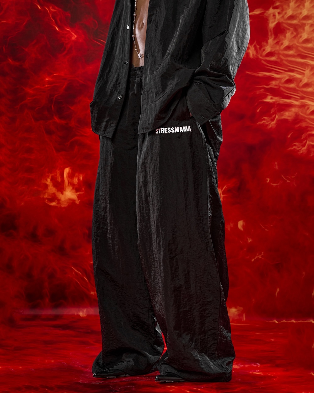 SSMA COACH TRACKSUIT PANTS - BLACK