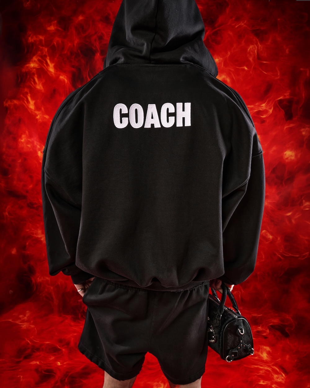 SSMA COACH ZIP HOODIE - BLACK