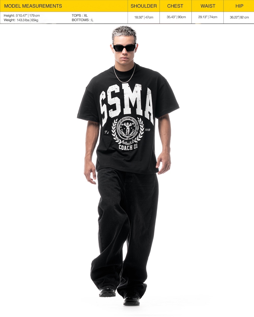 SSMA PT UNIVERSITY T-SHIRT - BLACK