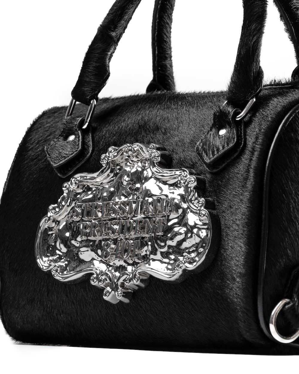 SSMA COWHIDE LEATHER BAG - HAIRON BLACK