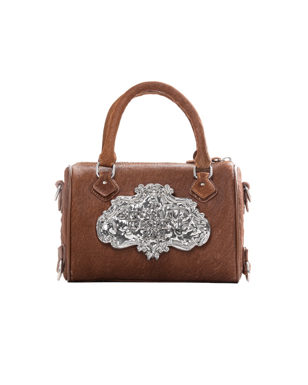 SSMA COWHIDE LEATHER BAG - HAIRON BROWN