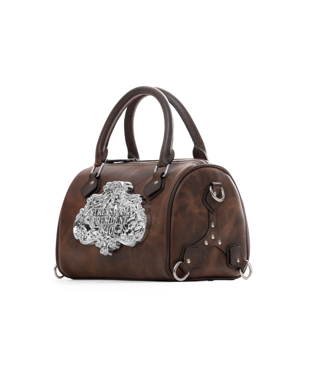 SSMA COWHIDE LEATHER BAG - PLAIN BROWN
