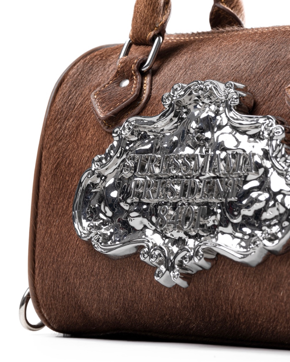 SSMA COWHIDE LEATHER BAG - HAIRON BROWN