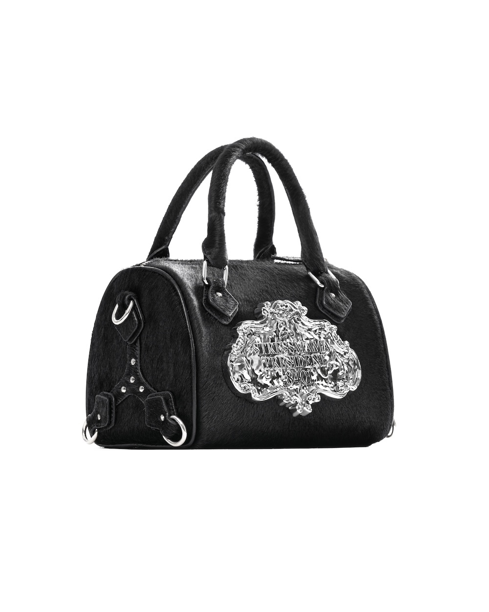 SSMA COWHIDE LEATHER BAG - HAIRON BLACK