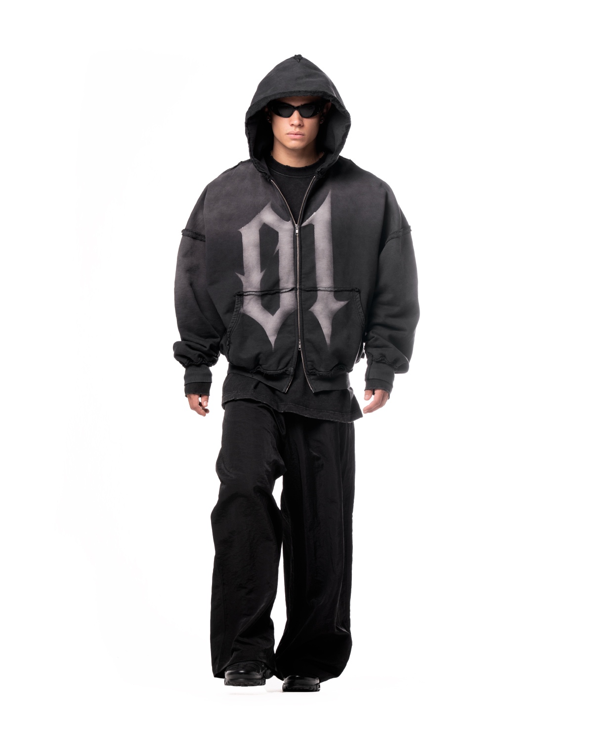 MAMAFIA 01 ZIP HOODIE - BLACK