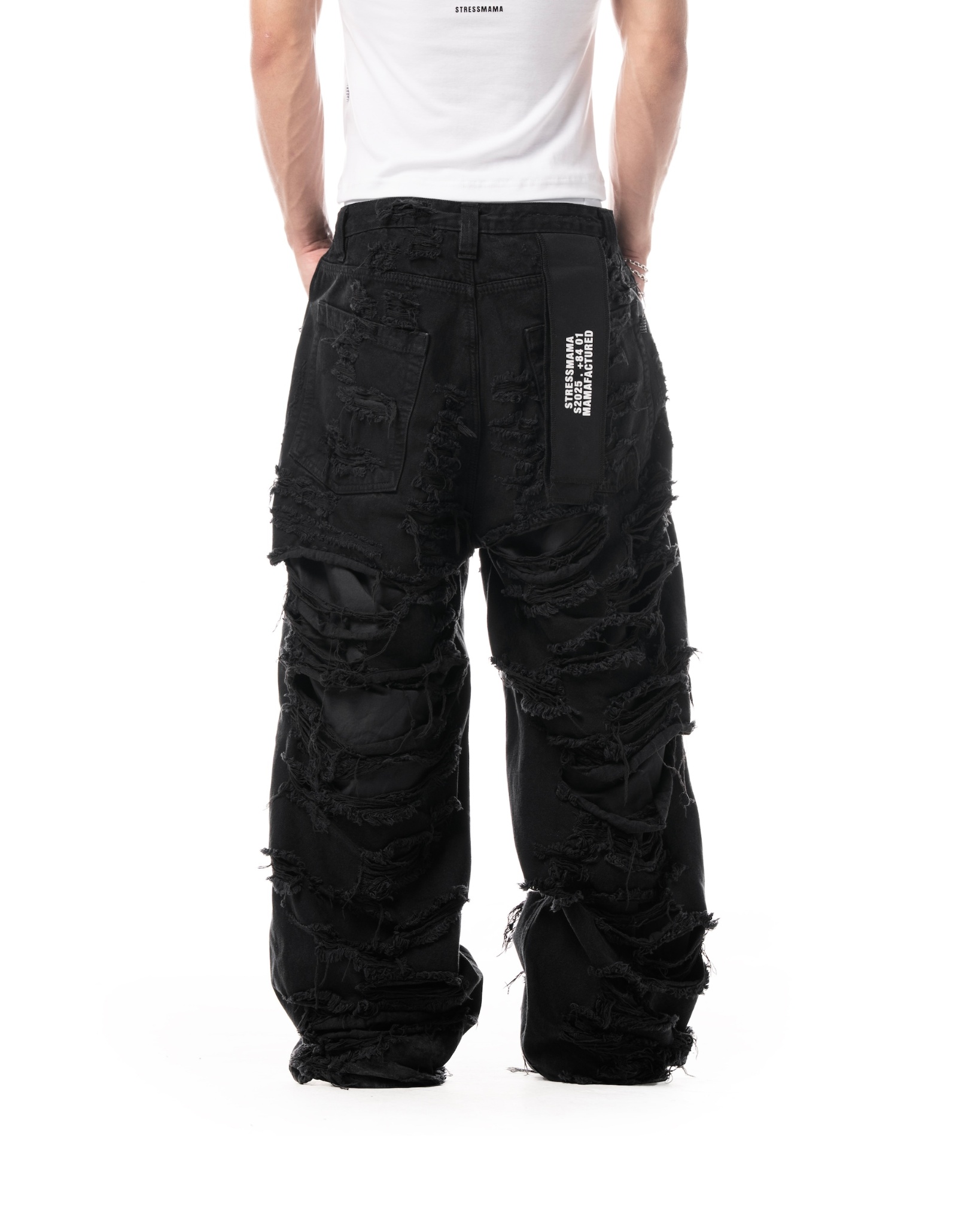 MAMAFIA DISTRESSED JEANS - BLACK