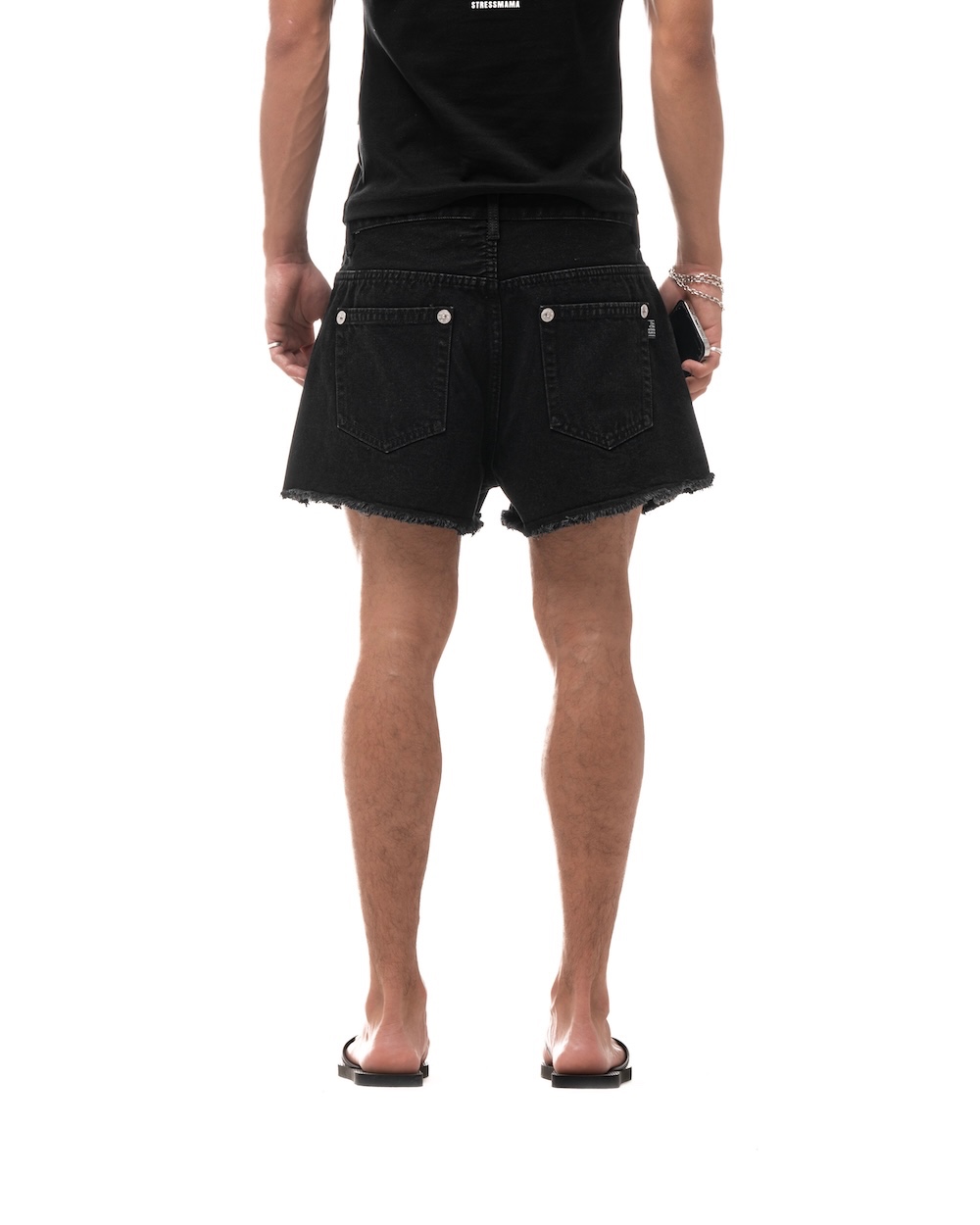 HÔTEL MAMA DENIM SHORTS - BLACK