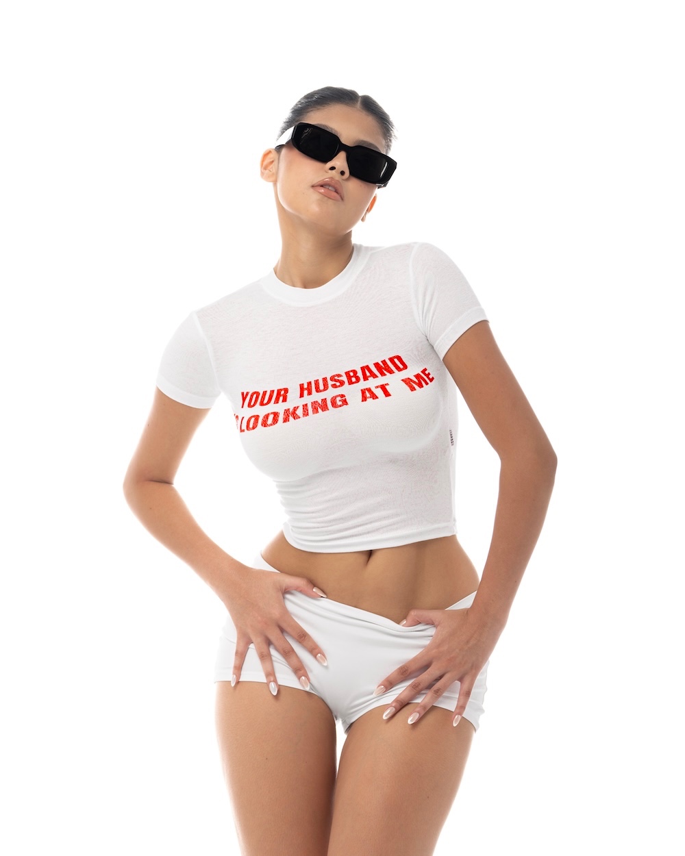 FALL25 HOTTIE BABY TEE - WHITE