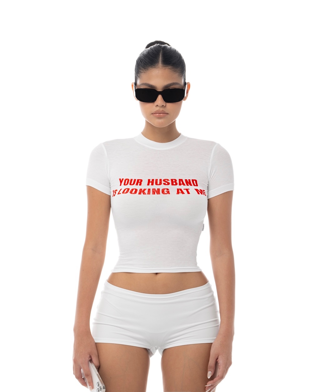 FALL25 HOTTIE BABY TEE - WHITE