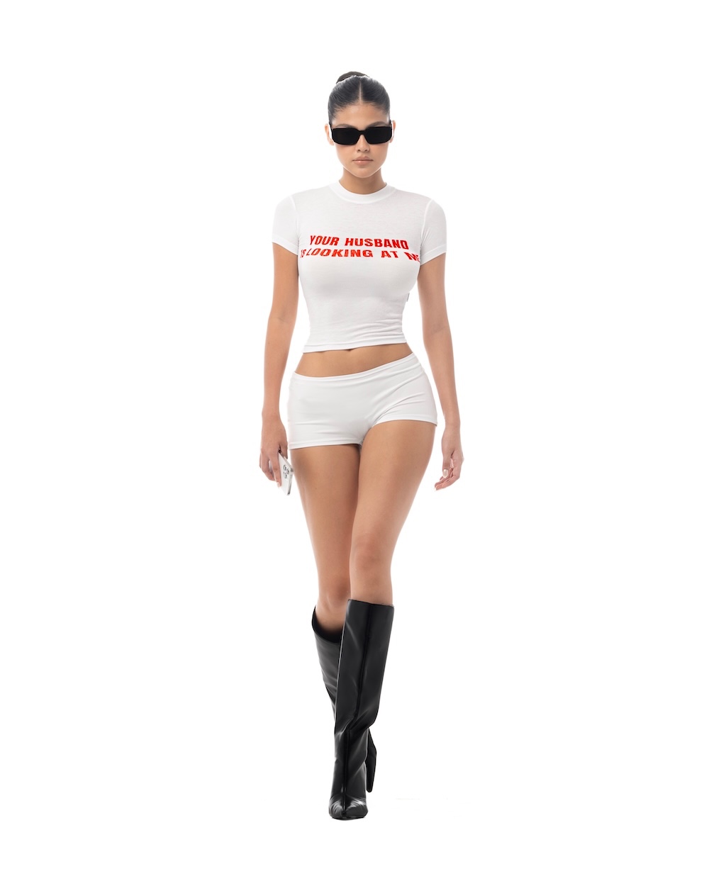 FALL25 HOTTIE BABY TEE - WHITE