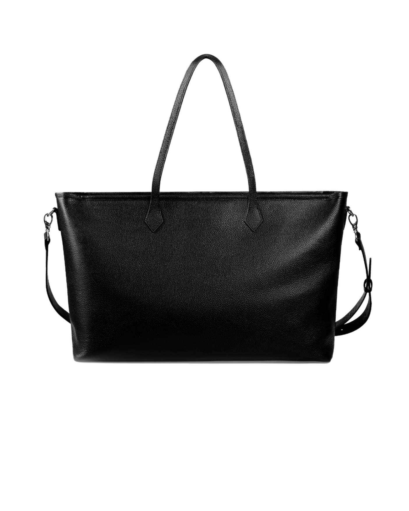 FW25 SIGNATURE LEATHER TOTE BAG - BLACK