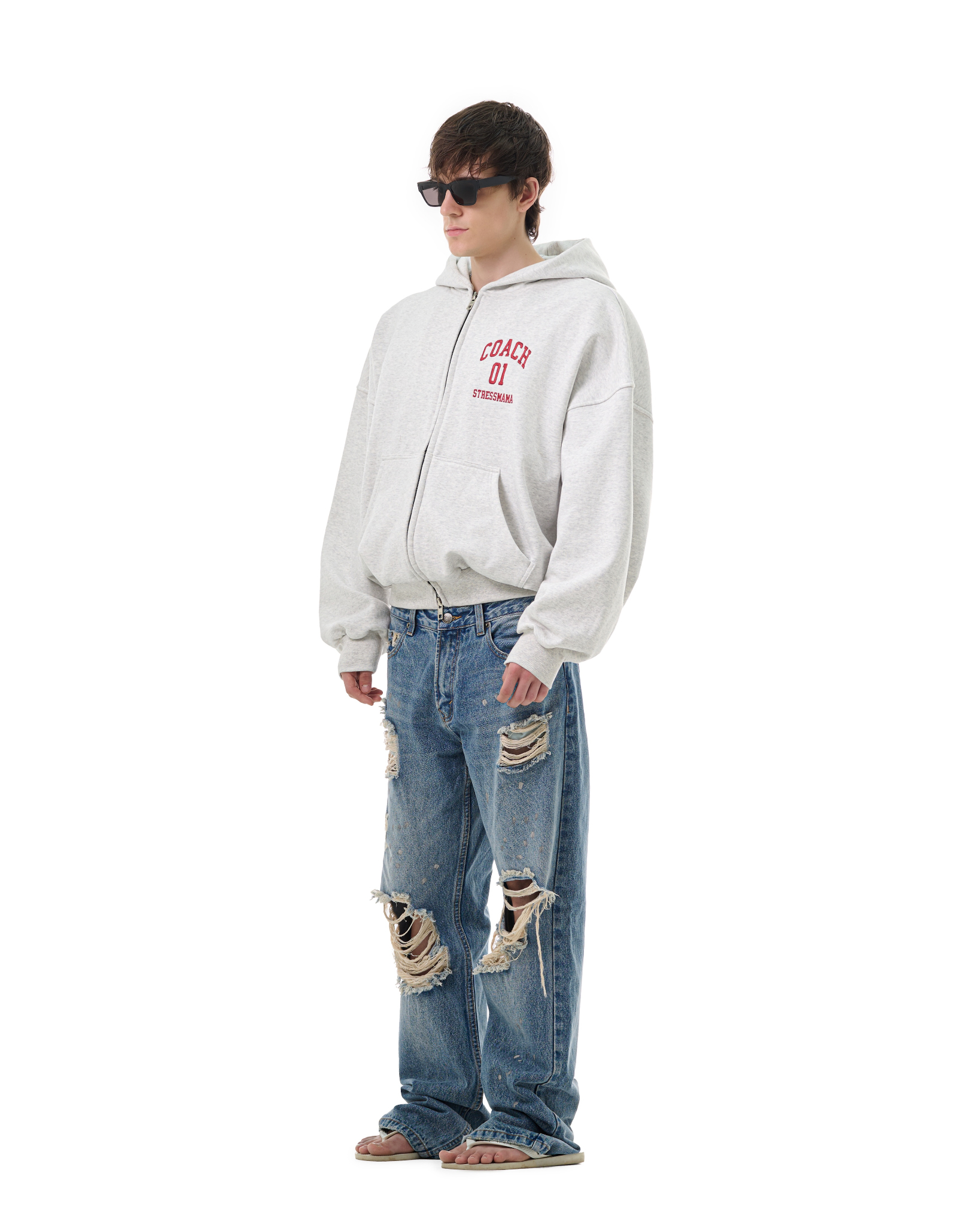 FW25 PT UNIVERSITY ZIP HOODIE - GRAY