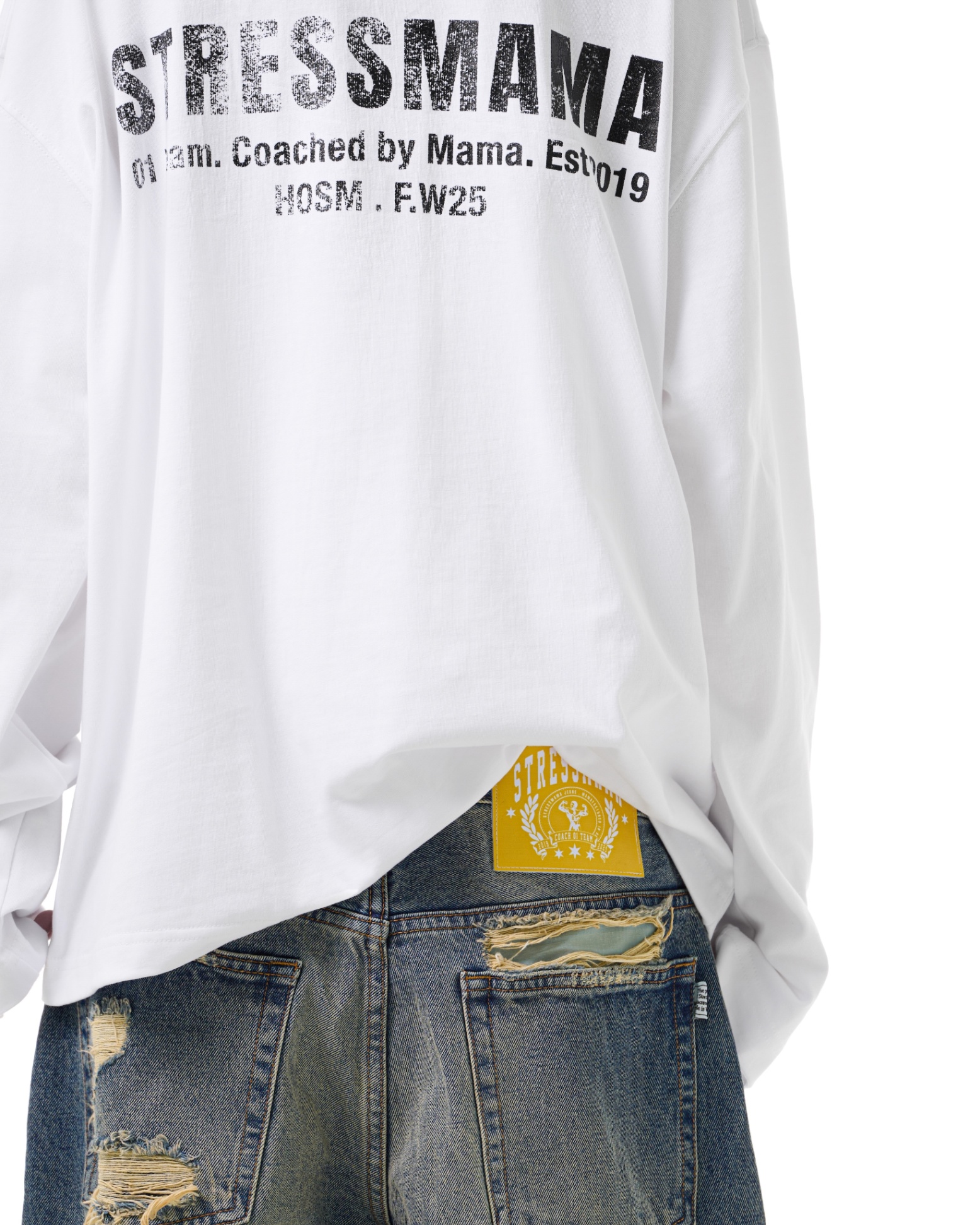 FW25 RIPPED BAGGY JEANS - BLUE