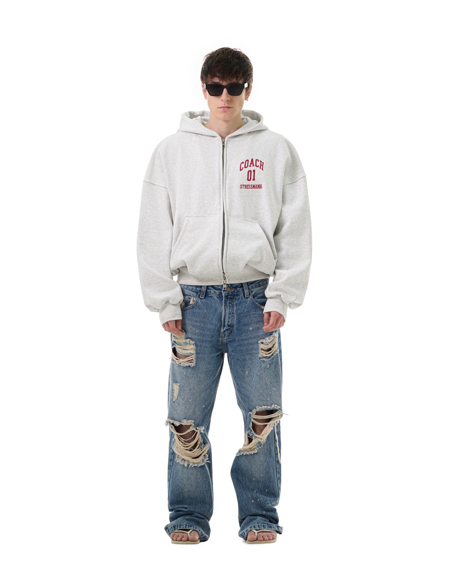 FW25 PT UNIVERSITY ZIP HOODIE - GRAY