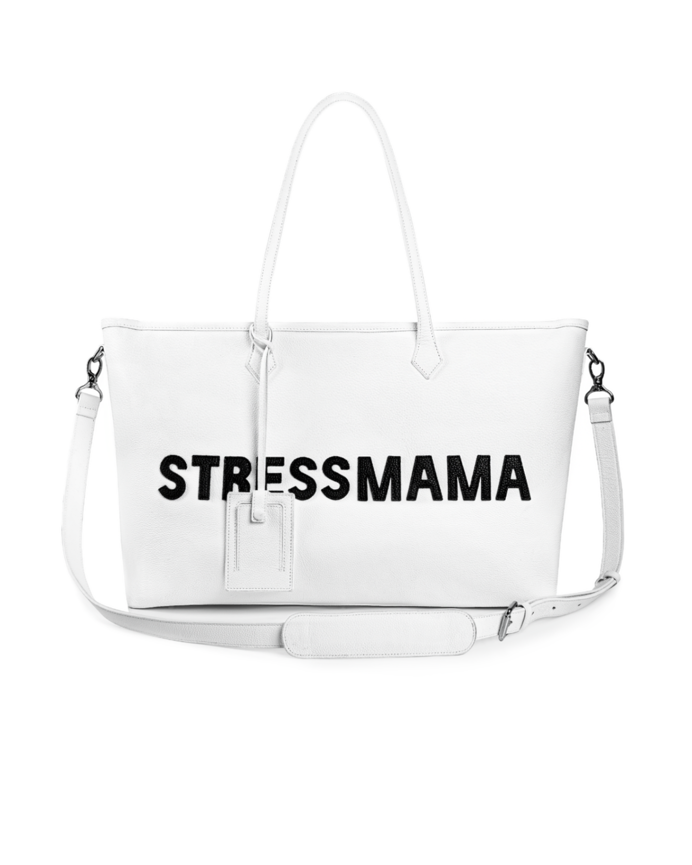 FW25 SIGNATURE LEATHER TOTE BAG - WHITE