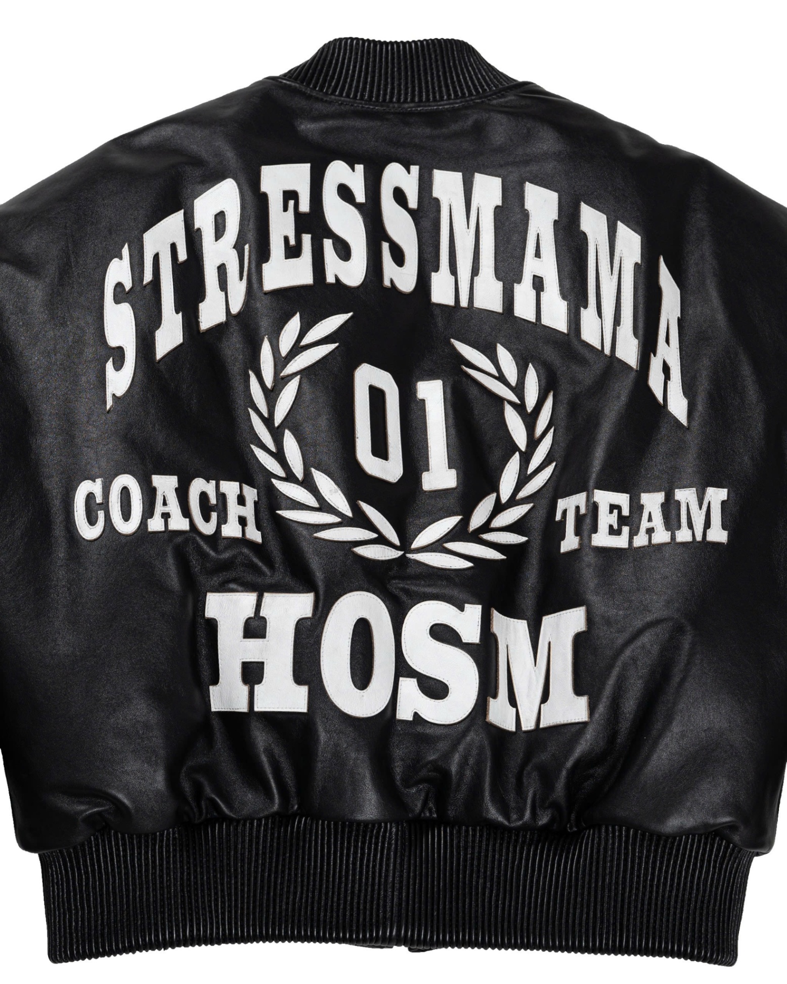 FW25 LEATHER BOMBER JACKET - BLACK