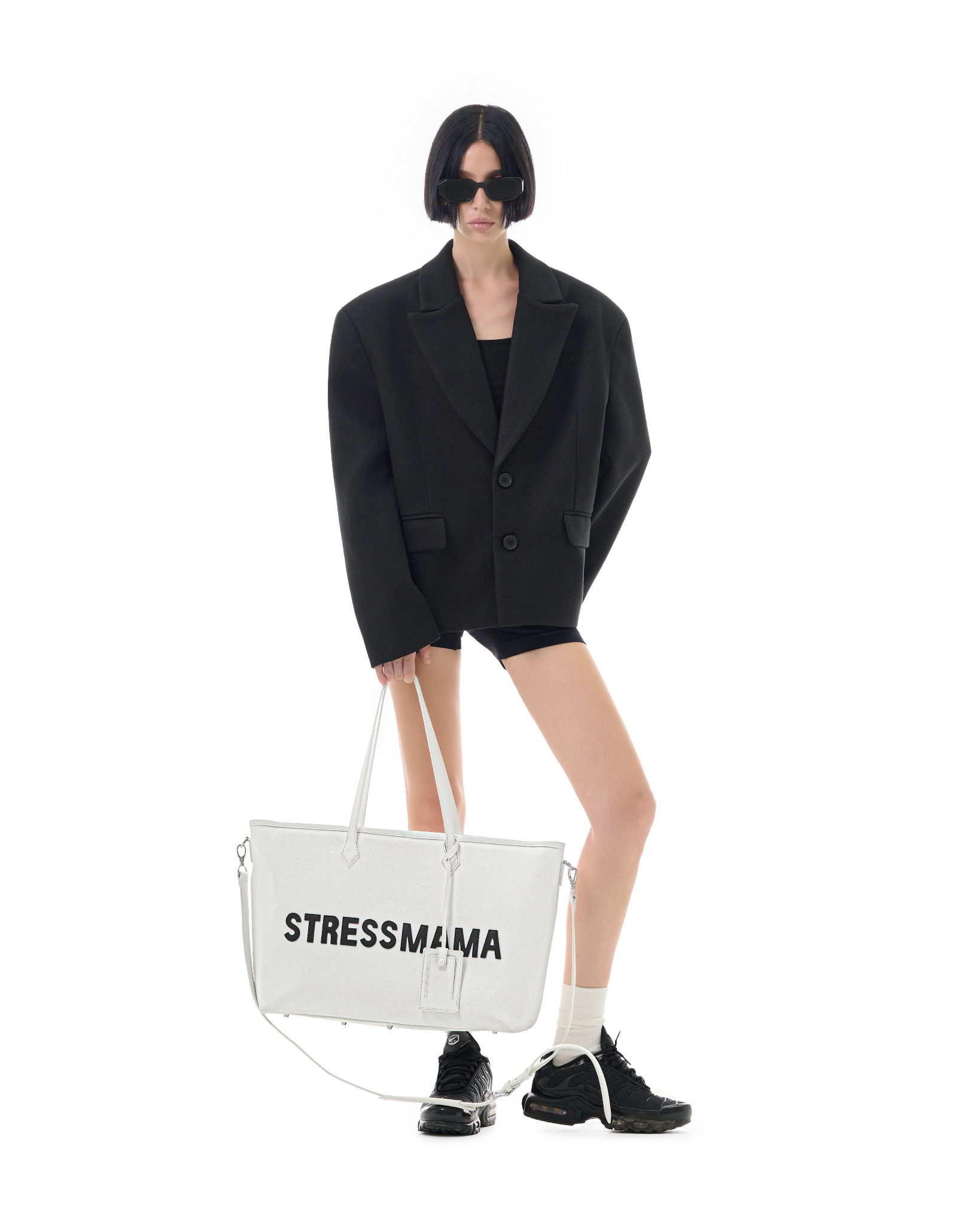 FW25 SIGNATURE LEATHER TOTE BAG - WHITE