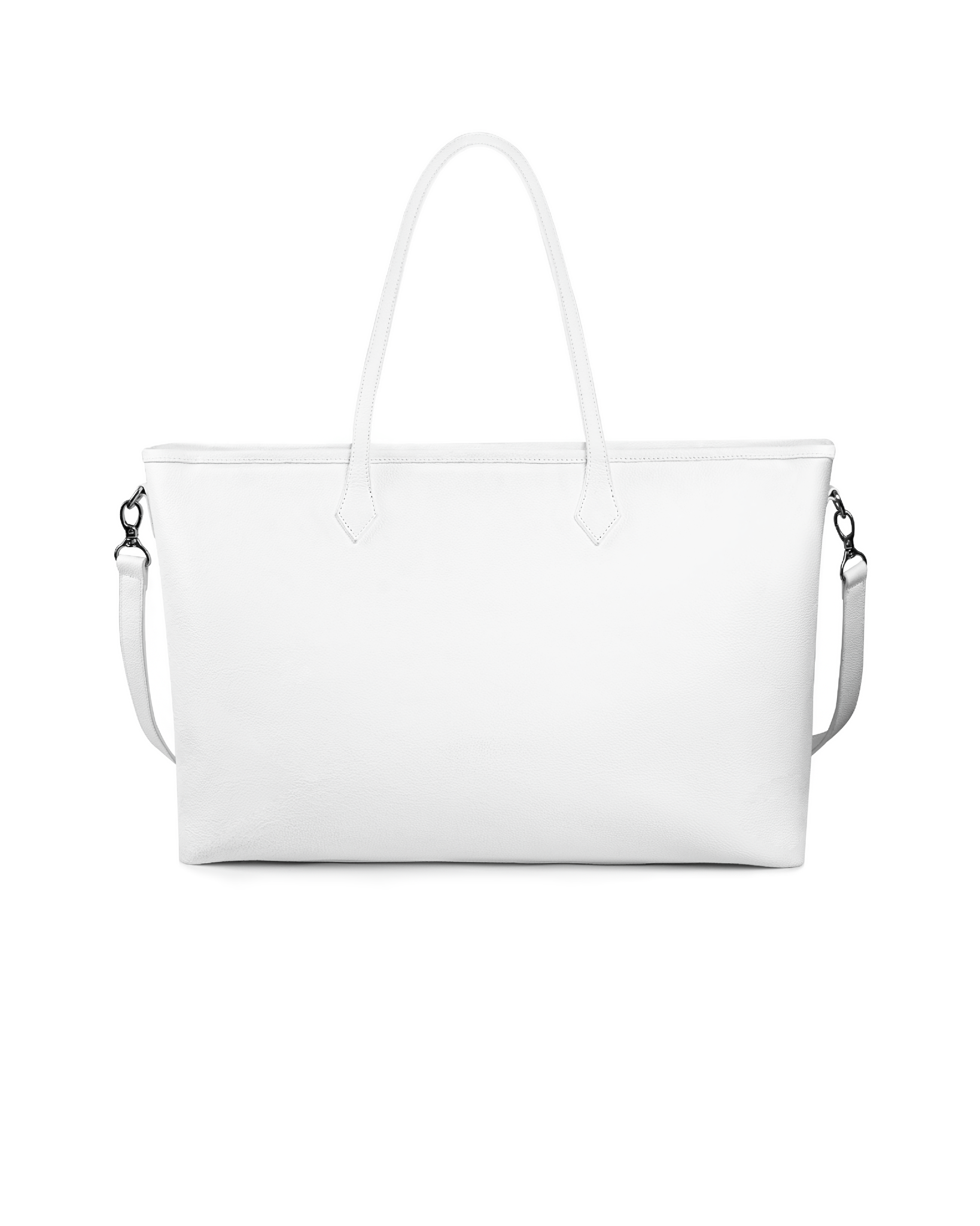 FW25 SIGNATURE LEATHER TOTE BAG - WHITE