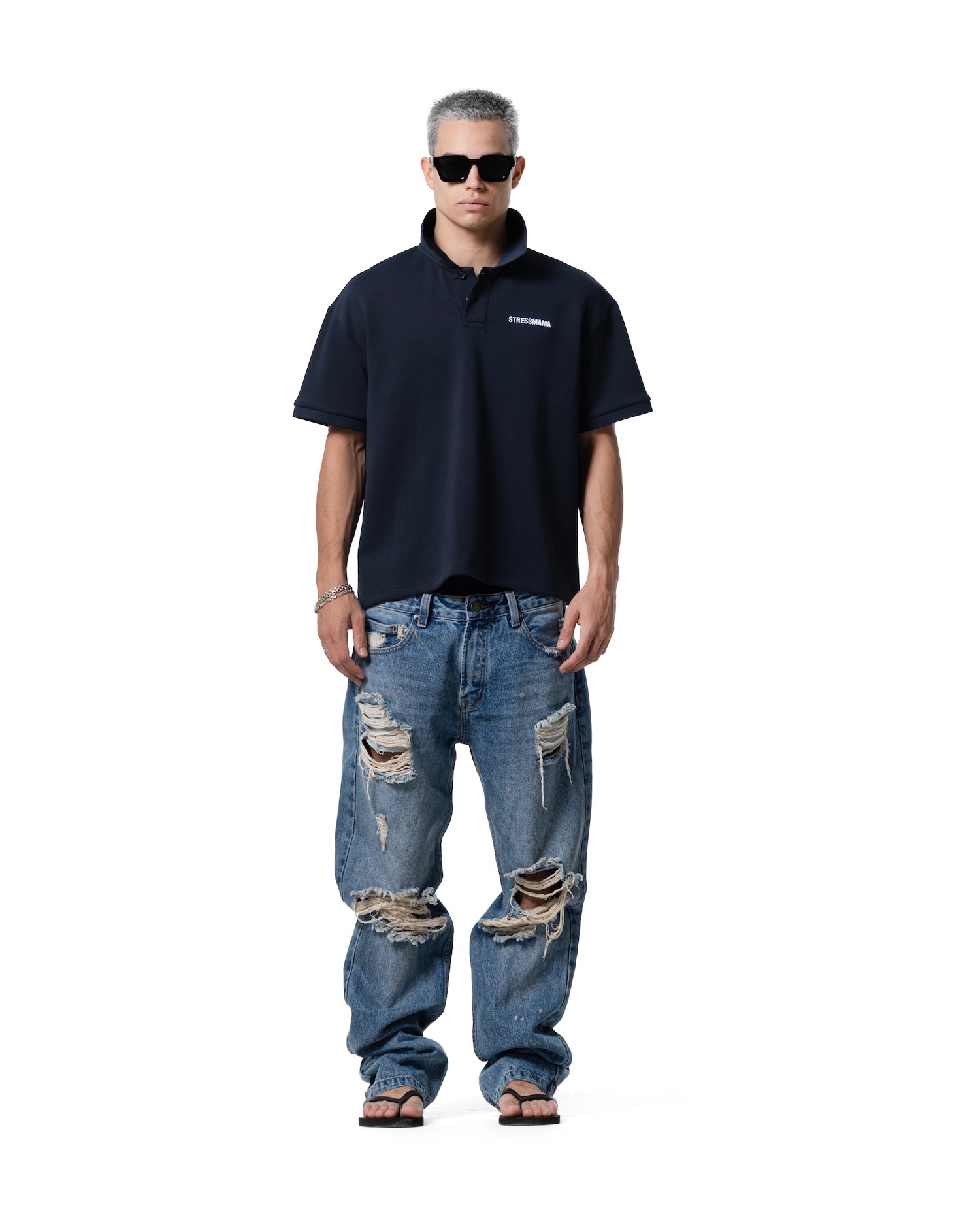 SSMA LOGO POLO T-SHIRT - DARK BLUE