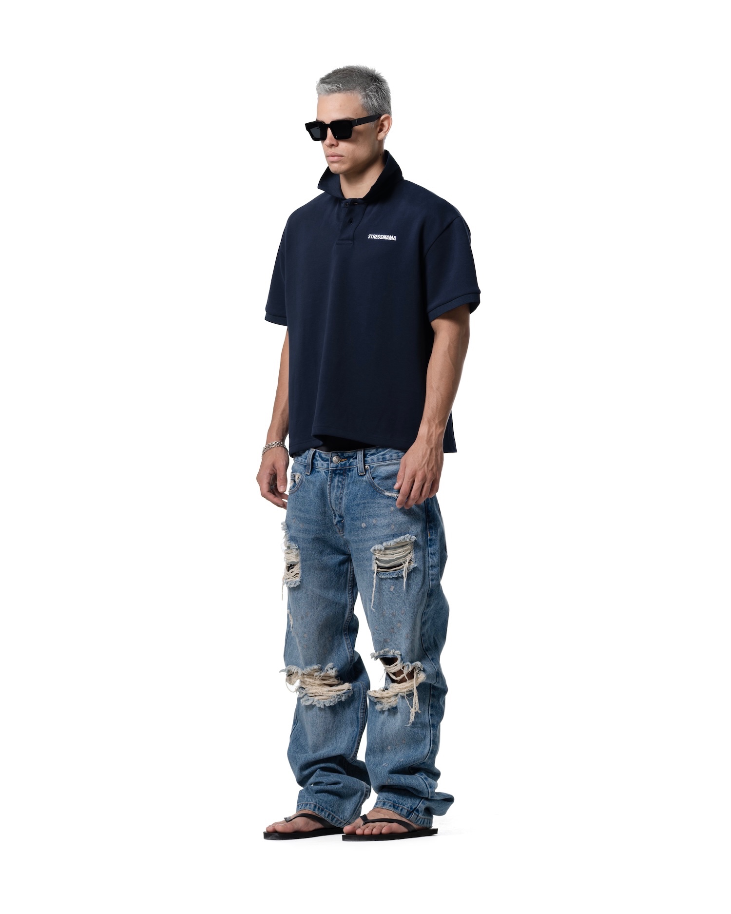 SSMA LOGO POLO T-SHIRT - DARK BLUE