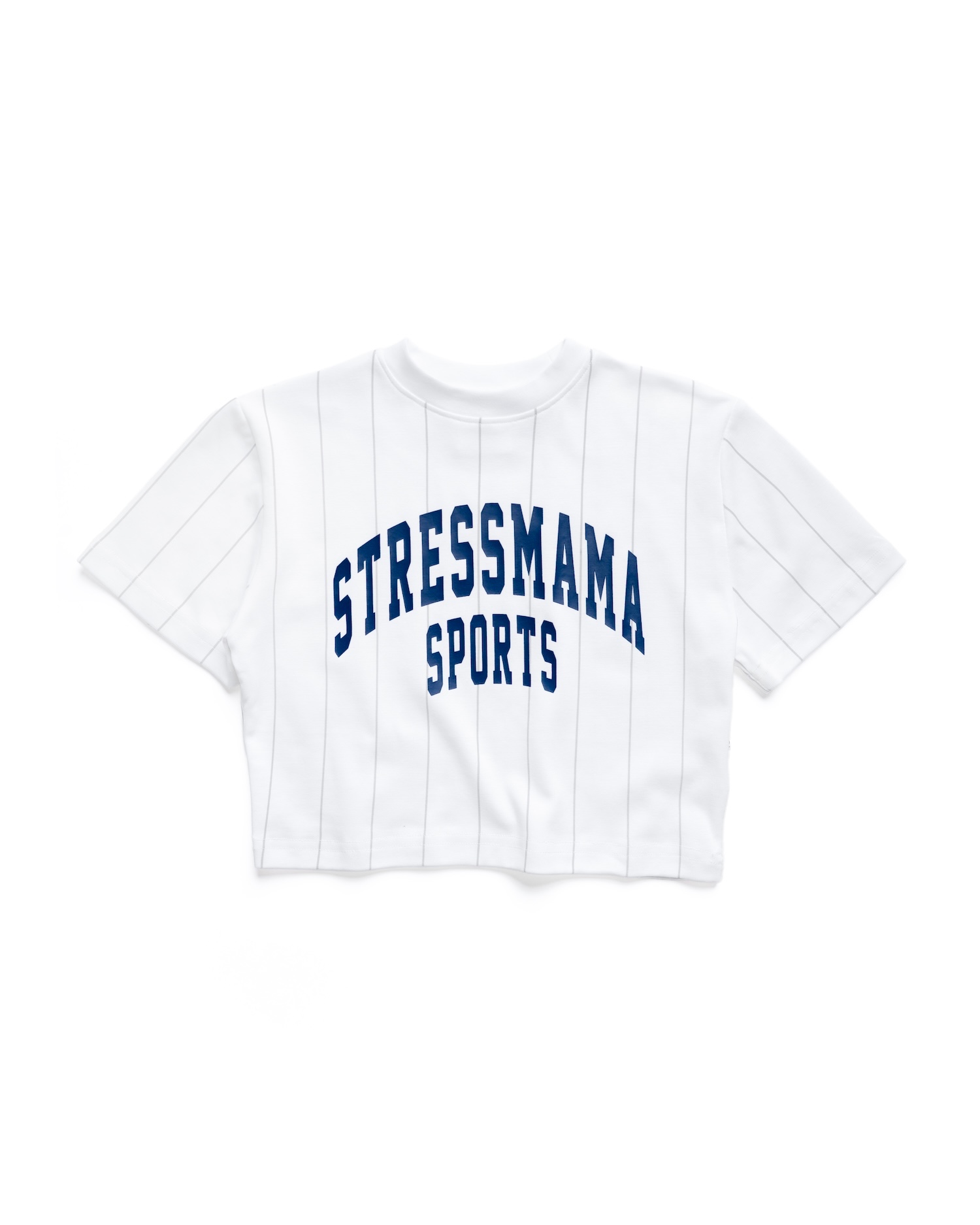 SSMA SPORTS STRIPED CROP T-SHIRT - WHITE