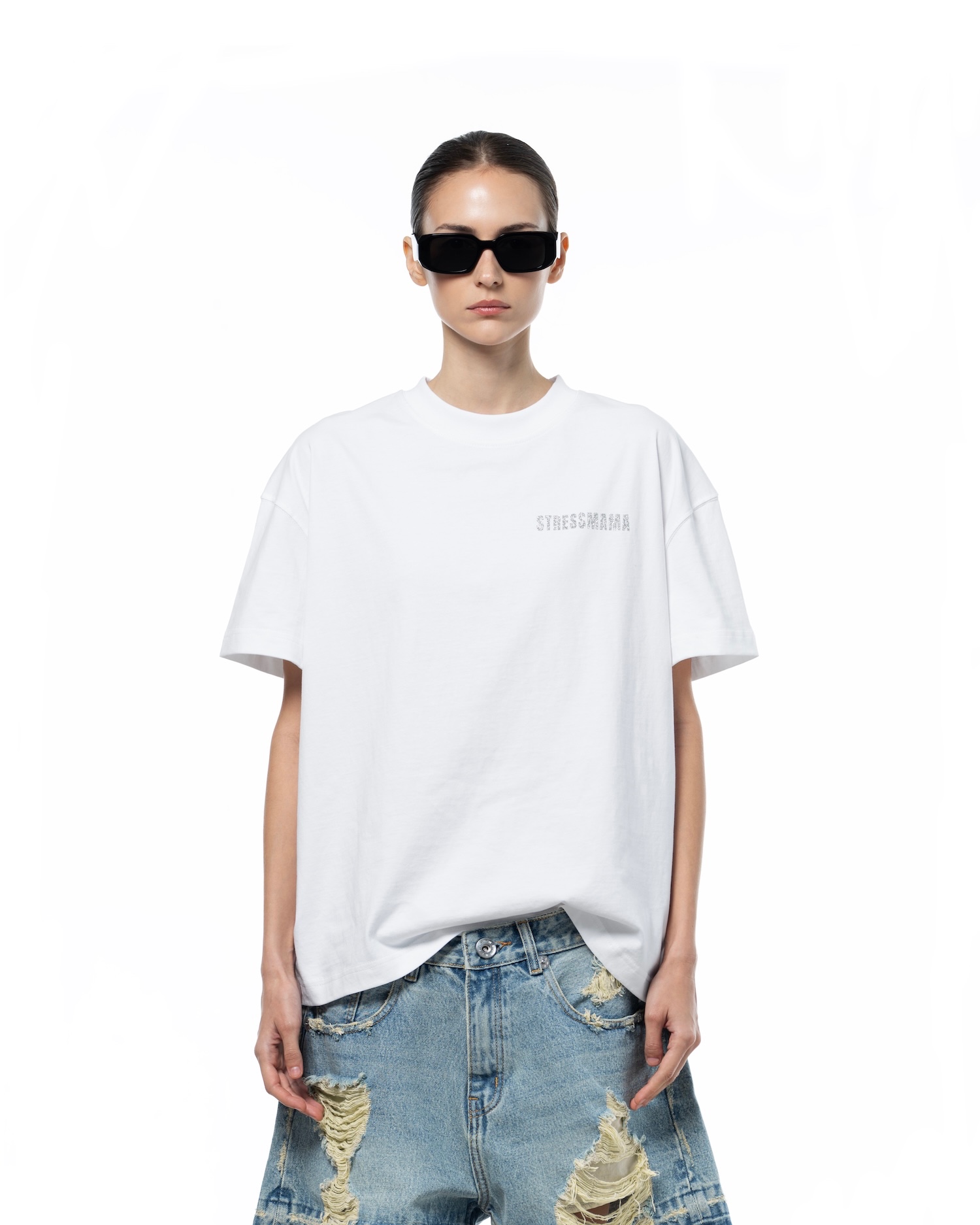 SSMA GLITTER T-SHIRT - WHITE