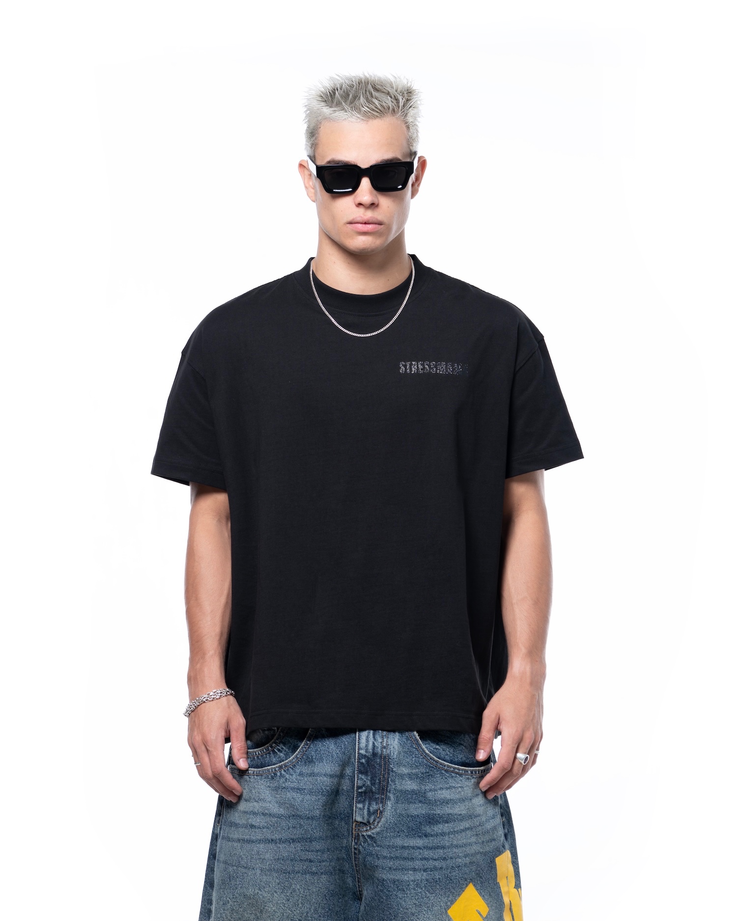SSMA GLITTER T-SHIRT - BLACK